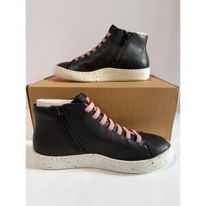 Camper Peu Touring Boots Leather Black Pink High Top Women Sz 36 US 6 NEW